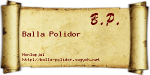 Balla Polidor névjegykártya
